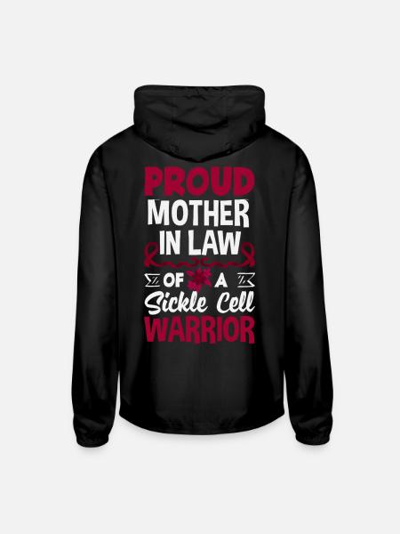 Sickle Cell Awareness Warrior Supporter Survivor - Unisex Lightweight Windbreaker Jacket - black - Back