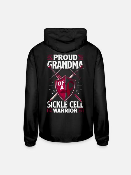 Sickle Cell Awareness Warrior Supporter Survivor - Unisex Lightweight Windbreaker Jacket - black - Back