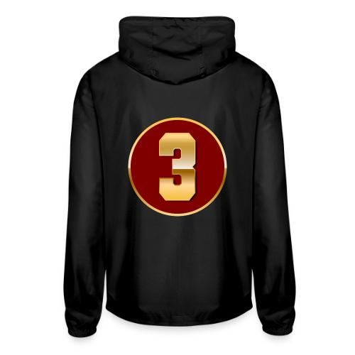 Number 3 in Gold Varsity Font - Unisex Lightweight Windbreaker Jacket