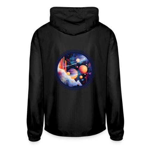 Floating Planetscape - Unisex Lightweight Windbreaker Jacket