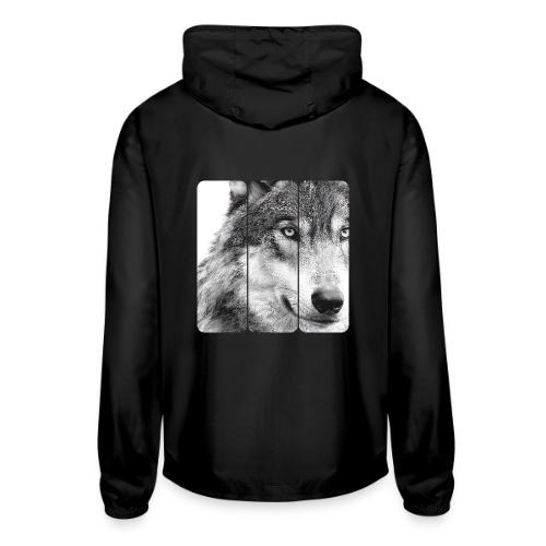 Wolf Face Triptych: Silent Alpha - Unisex Lightweight Windbreaker Jacket