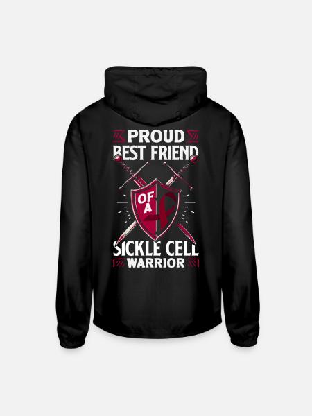 Sickle Cell Awareness Warrior Supporter Survivor - Unisex Lightweight Windbreaker Jacket - black - Back