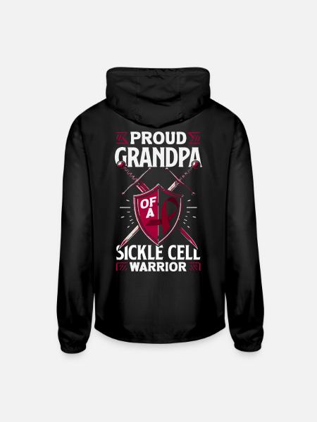Sickle Cell Awareness Warrior Supporter Survivor - Unisex Lightweight Windbreaker Jacket - black - Back