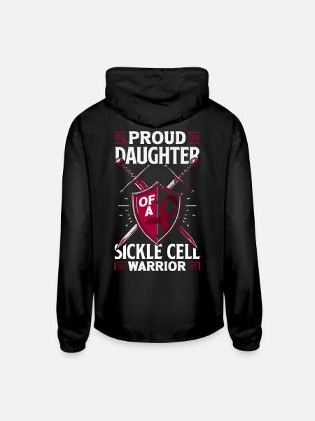 Sickle Cell Awareness Warrior Supporter Survivor - Unisex Lightweight Windbreaker Jacket - black - Back