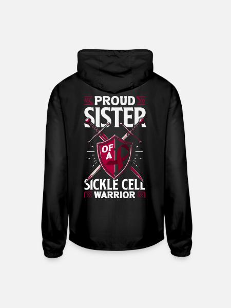 Sickle Cell Awareness Warrior Supporter Survivor - Unisex Lightweight Windbreaker Jacket - black - Back