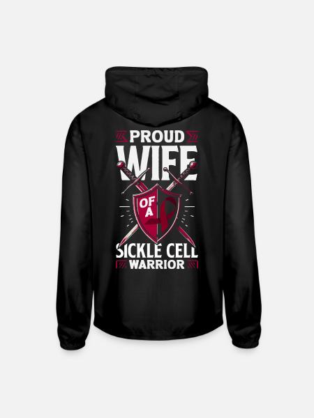 Sickle Cell Awareness Warrior Supporter Survivor - Unisex Lightweight Windbreaker Jacket - black - Back