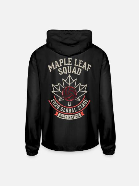 Maple Leaf Squad Global Stage - Unisex Lightweight Windbreaker Jacket - black - Back