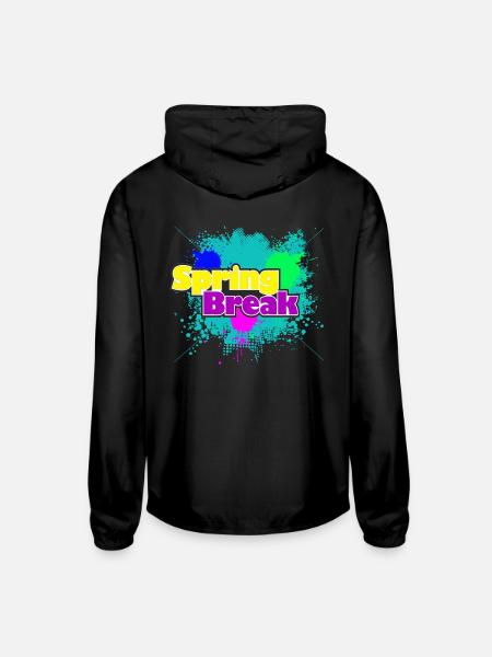 SPRING BREAK - Unisex Lightweight Windbreaker Jacket - black - Back
