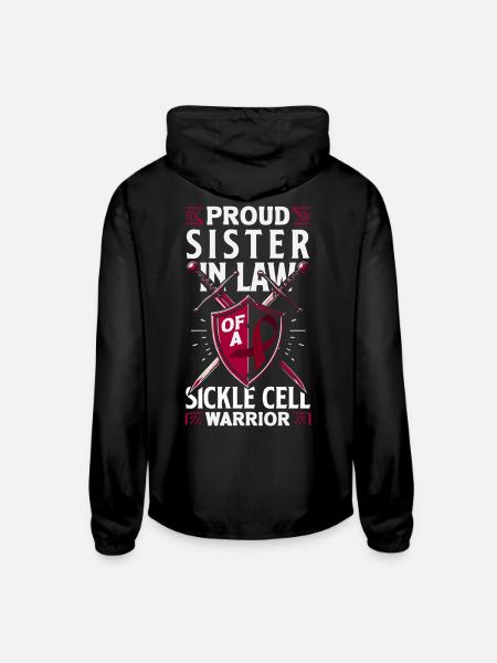 Sickle Cell Awareness Warrior Supporter Survivor - Unisex Lightweight Windbreaker Jacket - black - Back