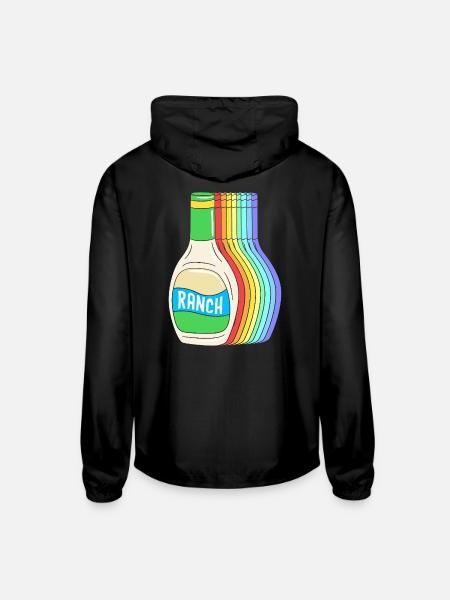 Ranch Dressing Vegetable Salad - Unisex Lightweight Windbreaker Jacket - black - Back
