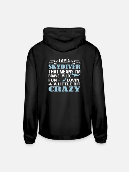Skydiver A Little Bit Crazy - Unisex Lightweight Windbreaker Jacket - black - Back