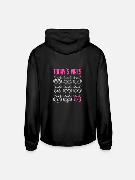 Today's Vibe: Meh - Unisex Lightweight Windbreaker Jacket - black