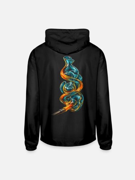 Glass Blowing - Unisex Lightweight Windbreaker Jacket - black