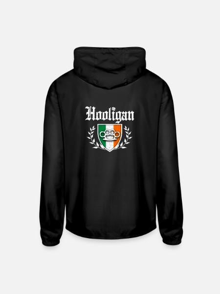 Irish Hooligan Crest vintage distressed look - Unisex Lightweight Windbreaker Jacket - black