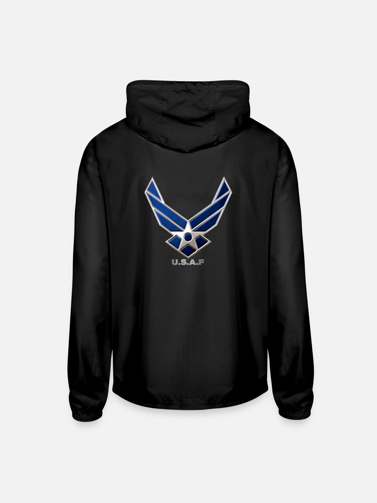 usaf - Unisex Lightweight Windbreaker Jacket - black - Back