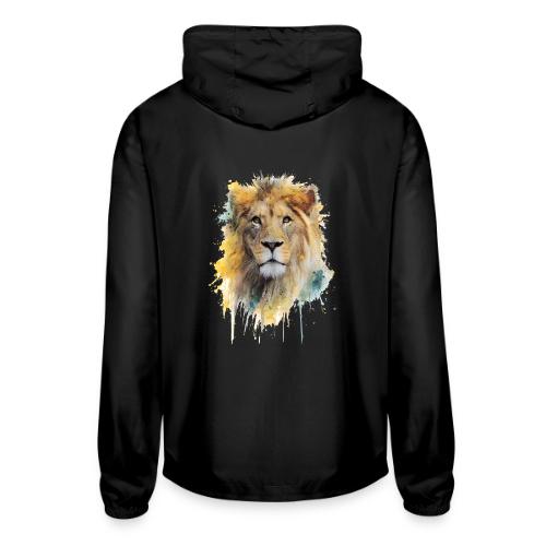 Watercolor Lion Portrait - Unisex Lightweight Windbreaker Jacket