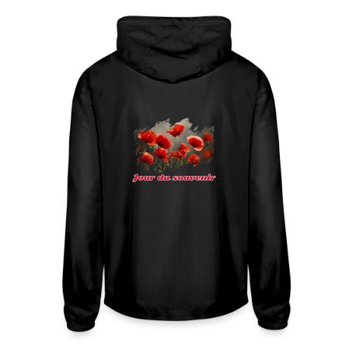 Remembrance Day with Poppies - Unisex Lightweight Windbreaker Jacket