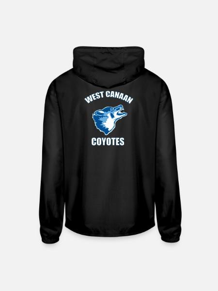 West Canaan Coyotes - Unisex Lightweight Windbreaker Jacket - black