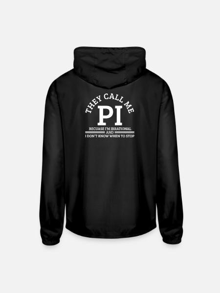 Pi Day Pi Math - Unisex Lightweight Windbreaker Jacket - black