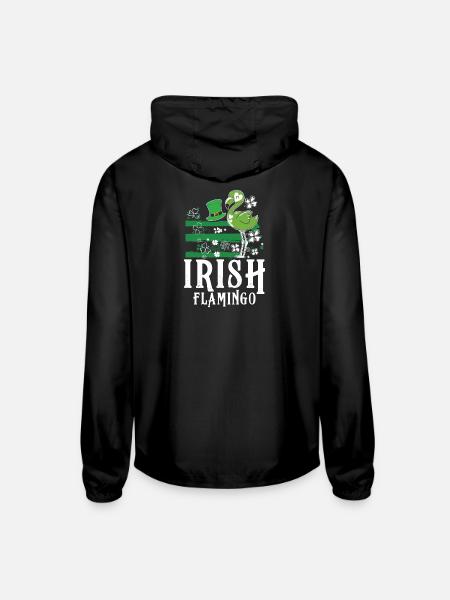 Irish flamingo - Unisex Lightweight Windbreaker Jacket - black