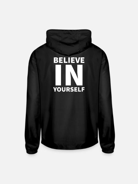 Believe In Yourself ,Motivation quotes - Unisex Lightweight Windbreaker Jacket - black