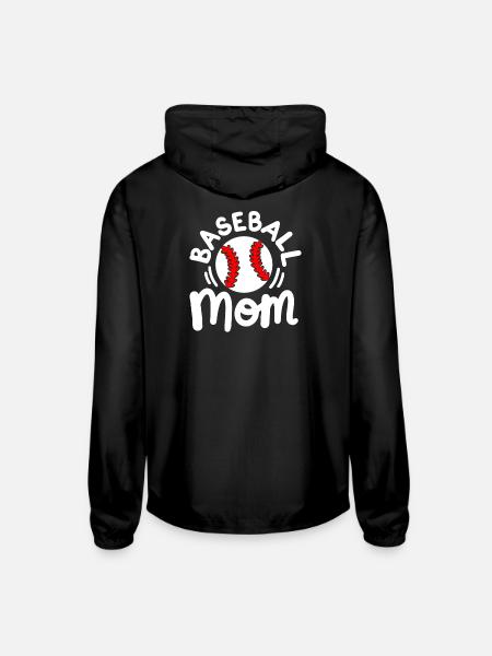 Baseball Baseball Mom - Unisex Lightweight Windbreaker Jacket - black - Back