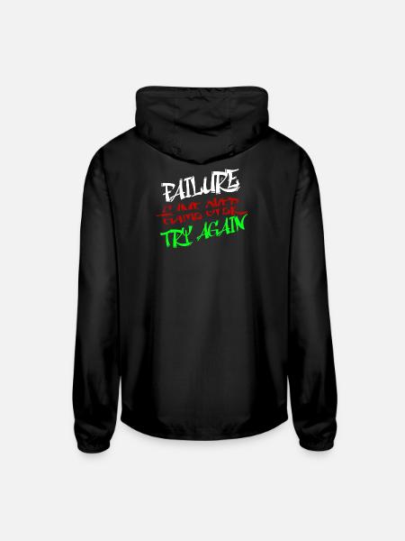 Bold Graffiti - Unisex Lightweight Windbreaker Jacket - black