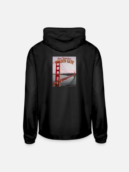 San Francisco Golden Gate Bridge - Iconic travel P - Unisex Lightweight Windbreaker Jacket - black - Back