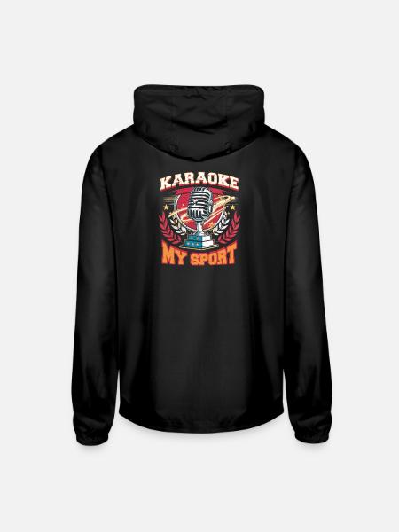 Karaoke - Unisex Lightweight Windbreaker Jacket - black - Back