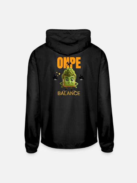 NOPE- balance  - Unisex Lightweight Windbreaker Jacket - black - Back