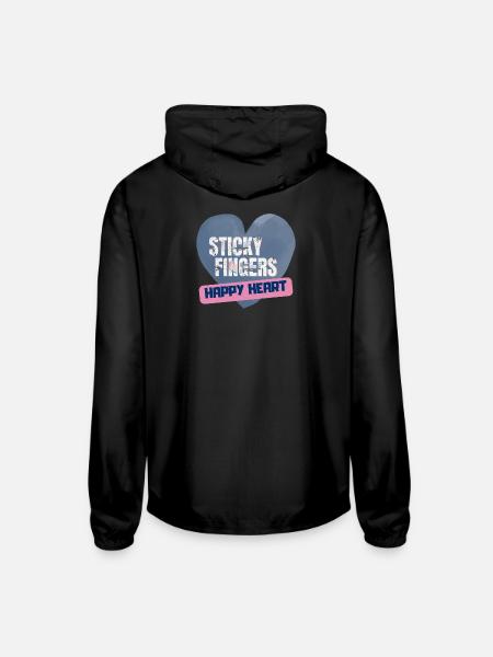 DIY, Handmade and Decoupage Mantra: Sticky Fingers - Unisex Lightweight Windbreaker Jacket - black - Back