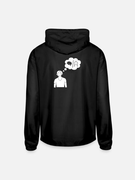 Dual Thought Silhouette - Unisex Lightweight Windbreaker Jacket - black