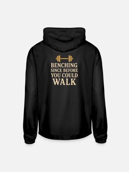 Funny Bench Press Meme Spot Me Bro Powerlifting - Unisex Lightweight Windbreaker Jacket - black - Back