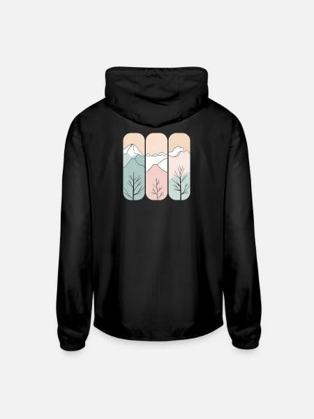 Aesthetic Nature - Unisex Lightweight Windbreaker Jacket - black - Back