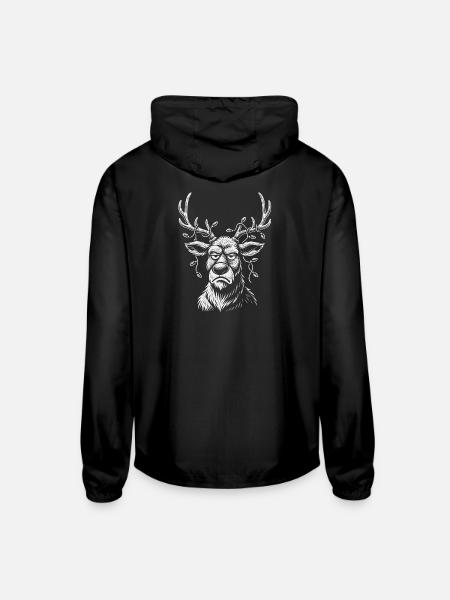 Grumpy Moose Vine Crown - Unisex Lightweight Windbreaker Jacket - black