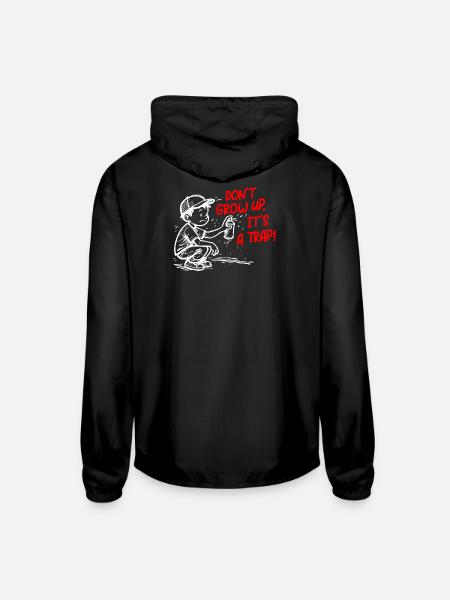 It's a trap - Unisex Lightweight Windbreaker Jacket - black - Back