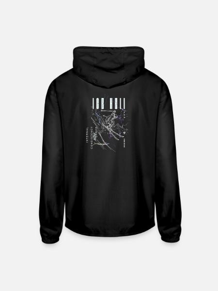 Neon Lightning Skeleton Circuit - Unisex Lightweight Windbreaker Jacket - black