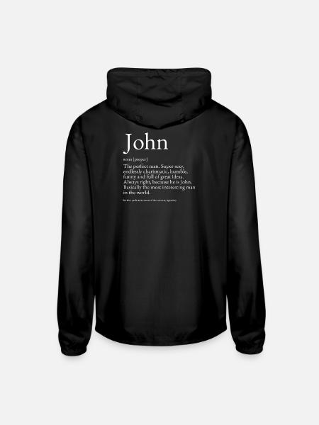 John Dictionary Definition Name John - Unisex Lightweight Windbreaker Jacket - black