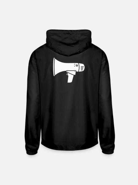 Megaphone Protest Internet Shout - Unisex Lightweight Windbreaker Jacket - black