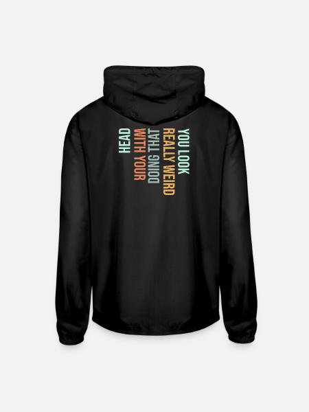 Vertical Gradient Word Art - Unisex Lightweight Windbreaker Jacket - black