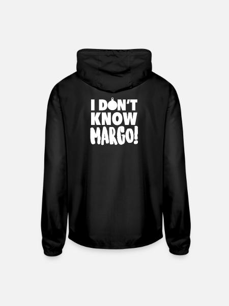 IDontKnowMargo Bold Text - Unisex Lightweight Windbreaker Jacket - black