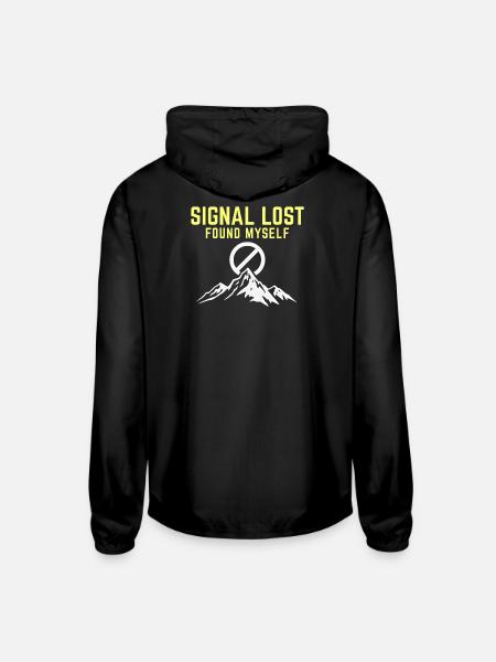 Signal Lost Found Myself - Unisex Lightweight Windbreaker Jacket - black