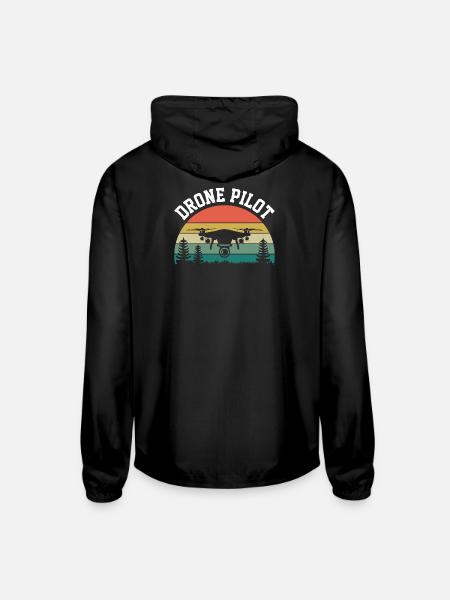 Drone Pilot - Unisex Lightweight Windbreaker Jacket - black - Back