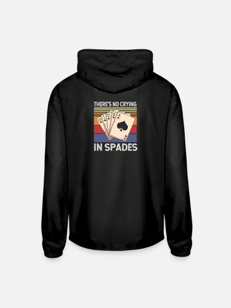 Spades Card Player Card Game - Unisex Lightweight Windbreaker Jacket - black - Back