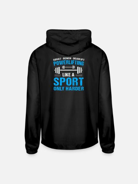 Deadlift Power Lifting Squat Bench - Unisex Lightweight Windbreaker Jacket - black - Back