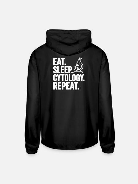 Eat. Sleep. Cytology. Repeat. - Unisex Lightweight Windbreaker Jacket - black - Back
