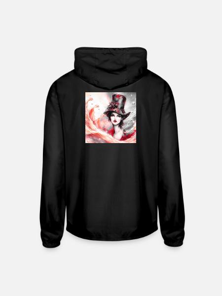 Crimson Steam Belle - Unisex Lightweight Windbreaker Jacket - black