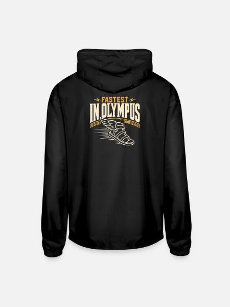 Hermes Greek God Messenger Of The Gods Mythology - Unisex Lightweight Windbreaker Jacket - black - Back