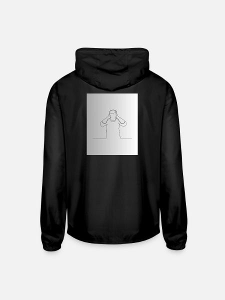 Line Mindful Moment - Unisex Lightweight Windbreaker Jacket - black - Back
