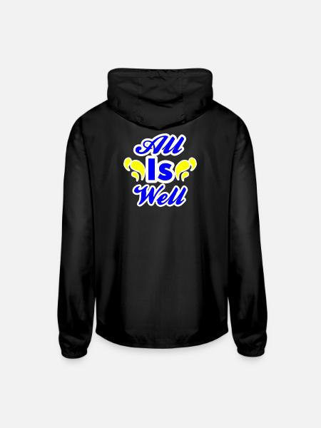 All Is Well - Unisex Lightweight Windbreaker Jacket - black